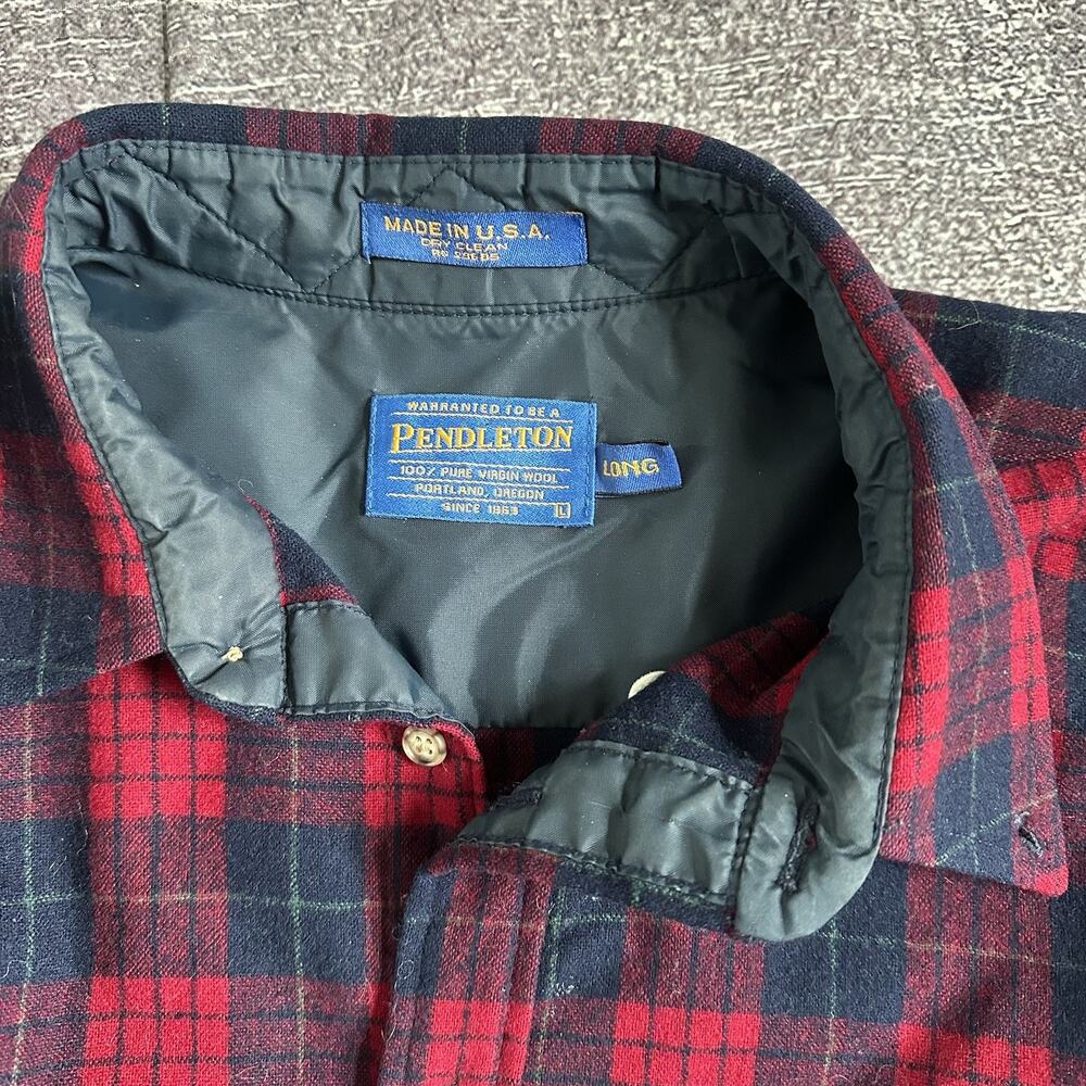 Mens Pendleton USA Wool Authentic Dress Robinson Tartan Board Flannel Shirt Sz L